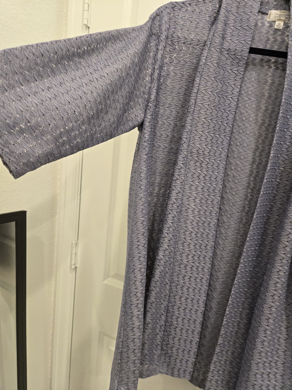 Light Lavender Open-Front Knit Robe Cardigan 2X Pre Owned,excellent Condition. - Picture 8 of 10